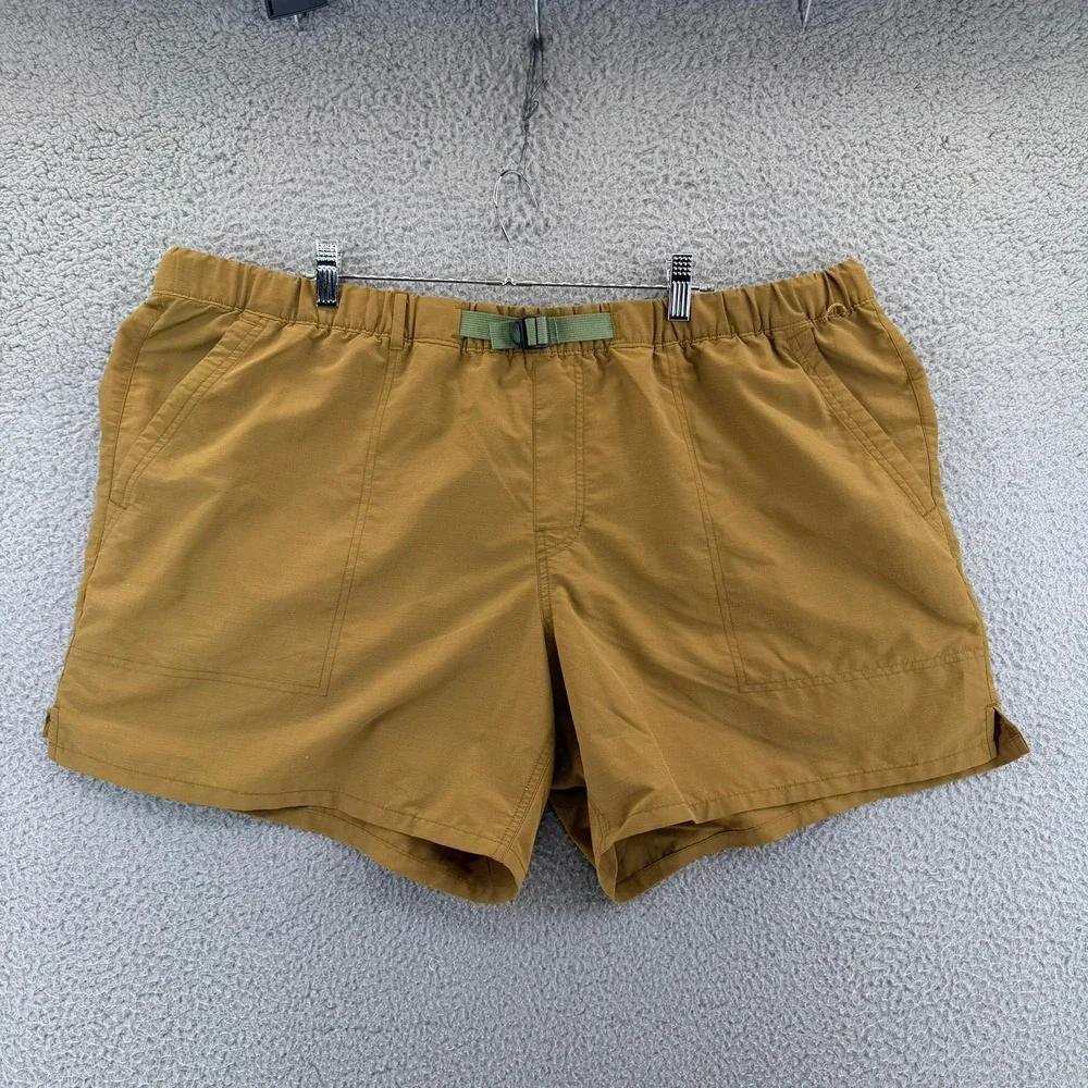 REI Co-op Mens XXLarge Brown Ripstop Hiking Shorts Webbing Belt 5.5 Inch Inseam